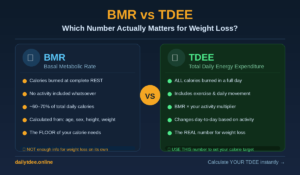 infographic about diffrence in BMR vs TDEE