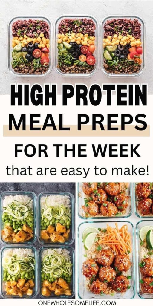 High-protein meal prep containers packed with chicken, rice, and vegetables — a practical way to consistently hit your protein intake calculator daily grams goal every day